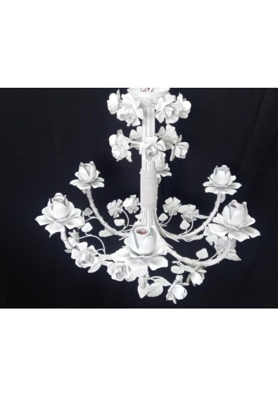 Lustre branco com 6 lampadas